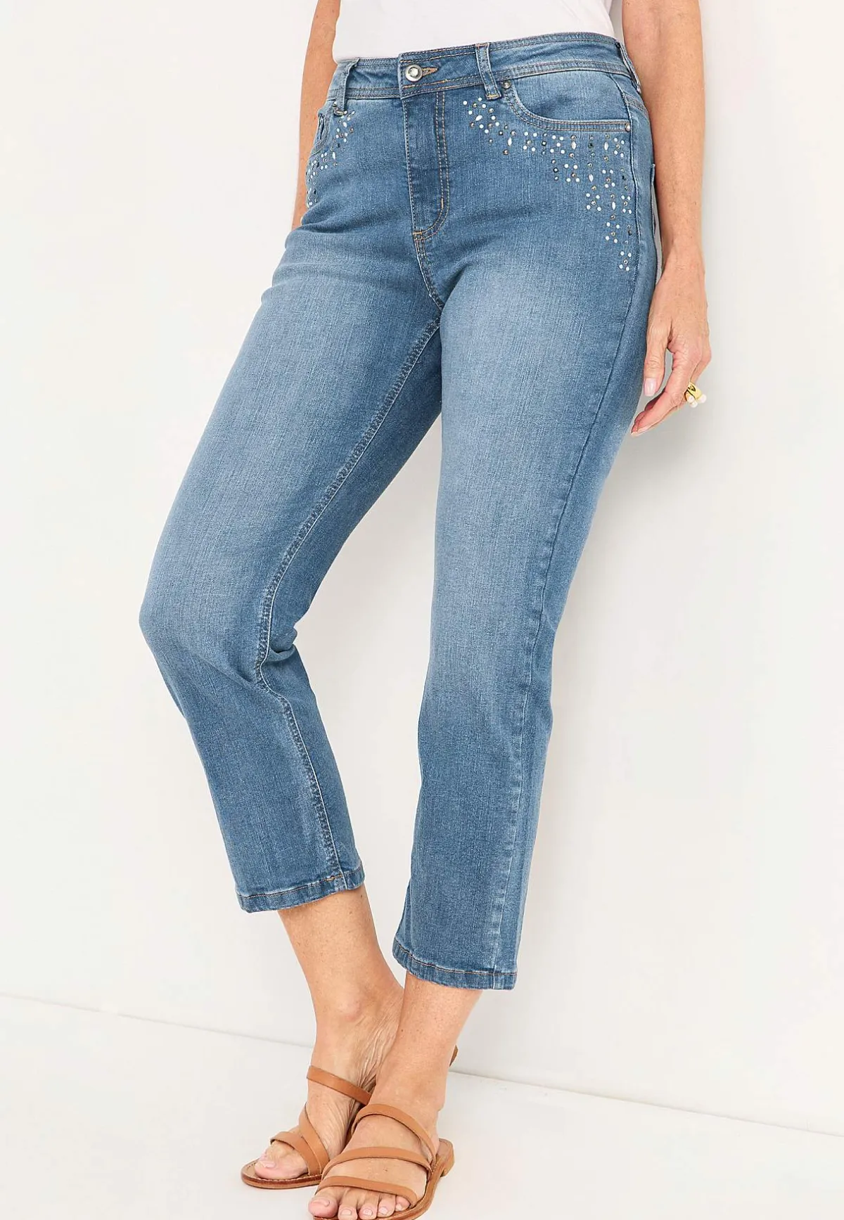 Cellbes of Sweden Ankeljeans med pärlor och strass Hot