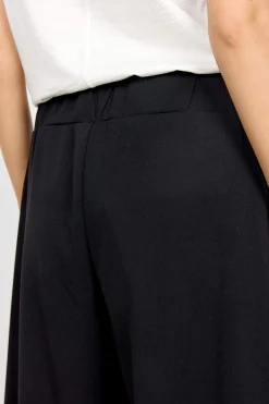 Soyaconcept Ankellång trikåbyxa med vida ben Siham Svart Sale