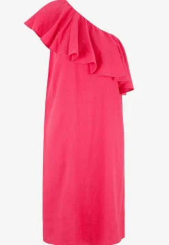 Johanna Toftby x Cellbes Asymmetrisk linneklänning Cerise Best