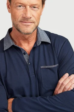 Cellbes of Sweden Bekväm långärmad tröja med krage Marin New