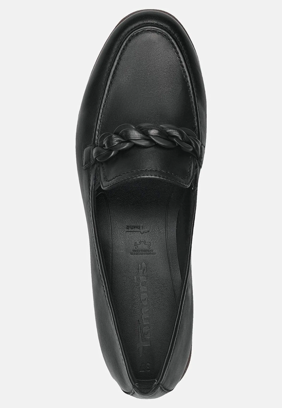 Tamaris Bekväm skinnloafer med kedjedetalj Outlet