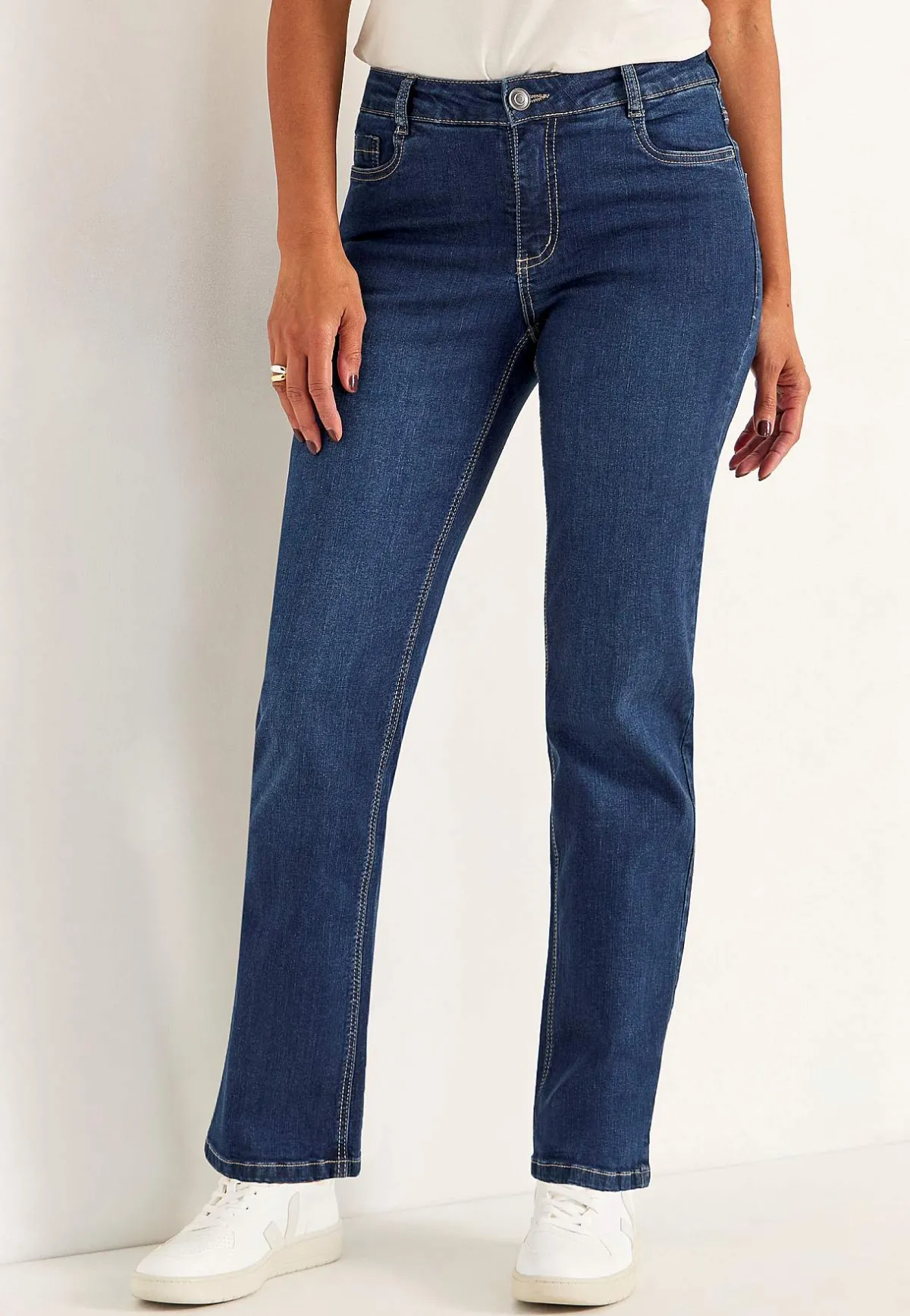 Cellbes of Sweden Bekväma stretchjeans med rakt ben Mellanblå / Denim Sale