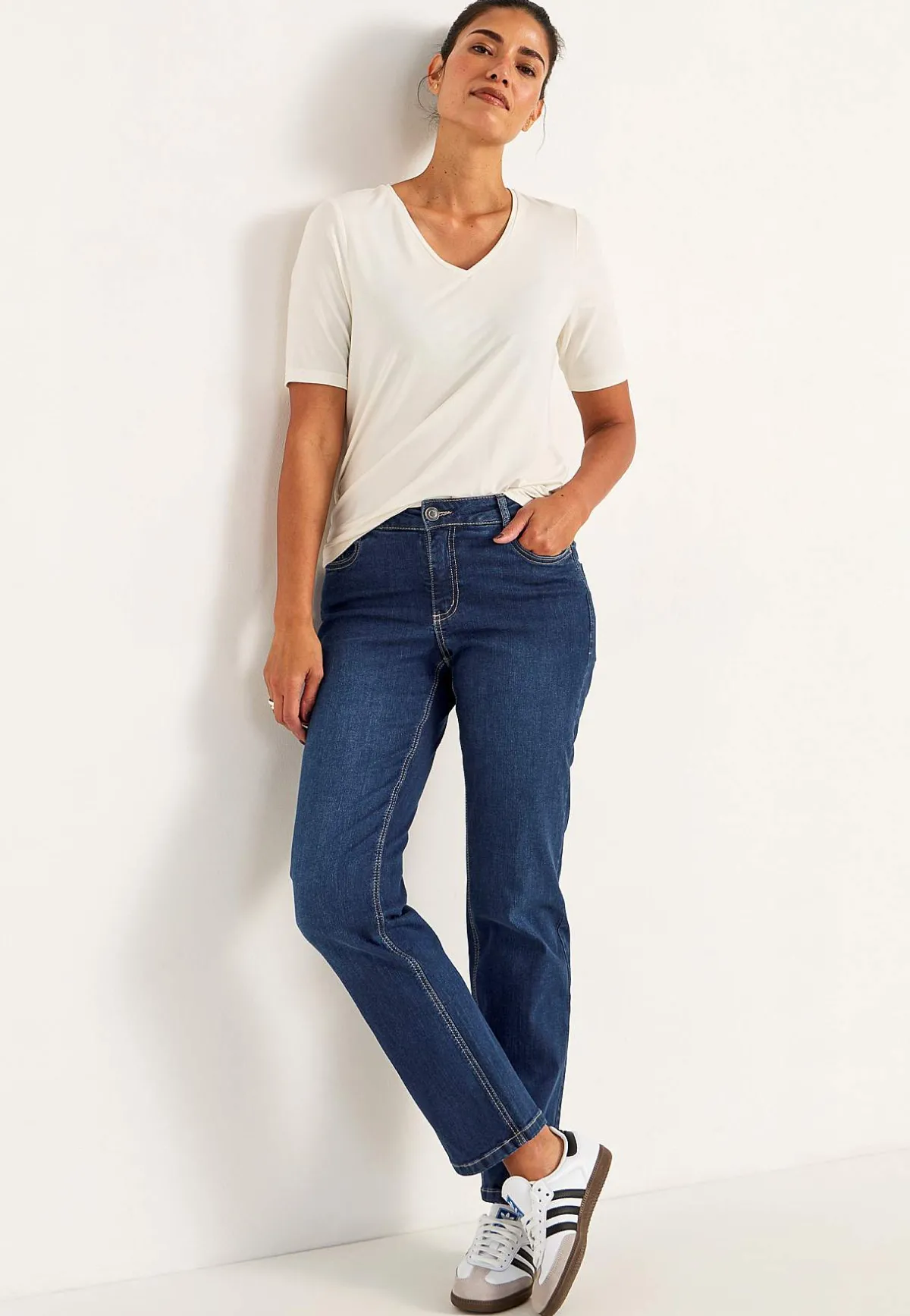 Cellbes of Sweden Bekväma stretchjeans med rakt ben Mellanblå / Denim Sale