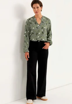 Cellbes of Sweden Blommönstrad blus med struktur Grön/Mönstrad Sale