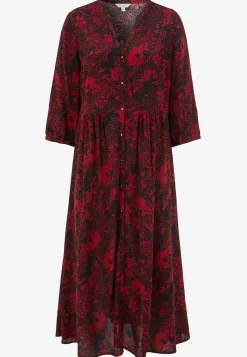 Cellbes of Sweden Blommönstrad klänning i viskos Röd / Svart / Mönstrad Best