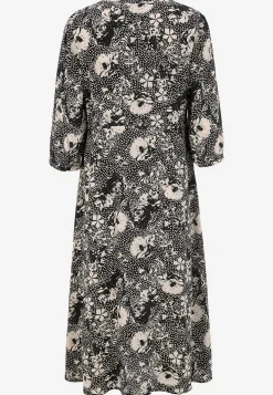 Cellbes of Sweden Blommönstrad klänning i viskos Svart / Beige / Mönstrad New