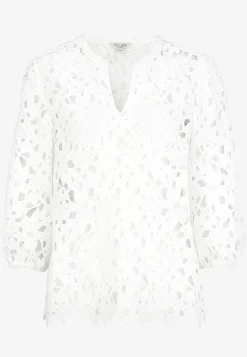 Cellbes of Sweden Blommönstrad spetsblus Vit Hot