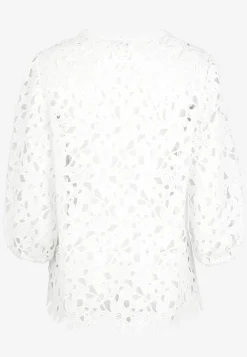 Cellbes of Sweden Blommönstrad spetsblus Vit Hot