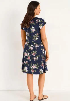 Cellbes of Sweden Blommönstrad trikåklänning Marin / Blommig Outlet