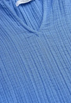 Cellbes of Sweden Blus i krinklad bomull Blå Hot