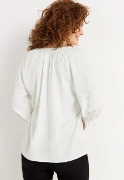 Cellbes of Sweden Blus med brodyr Vit