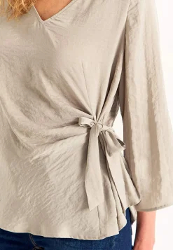 Cellbes of Sweden Blus med knytband Beige New