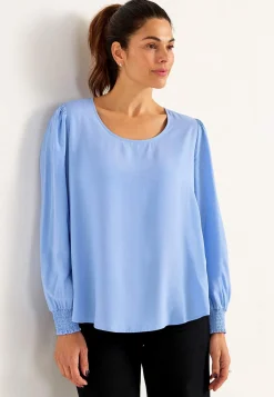 Cellbes of Sweden Blus med smock i ärmsluten Blå Discount