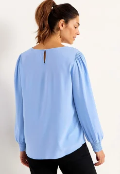 Cellbes of Sweden Blus med smock i ärmsluten Blå Discount