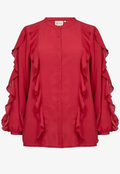 Wasabiconcept Blus med volanger Röd New