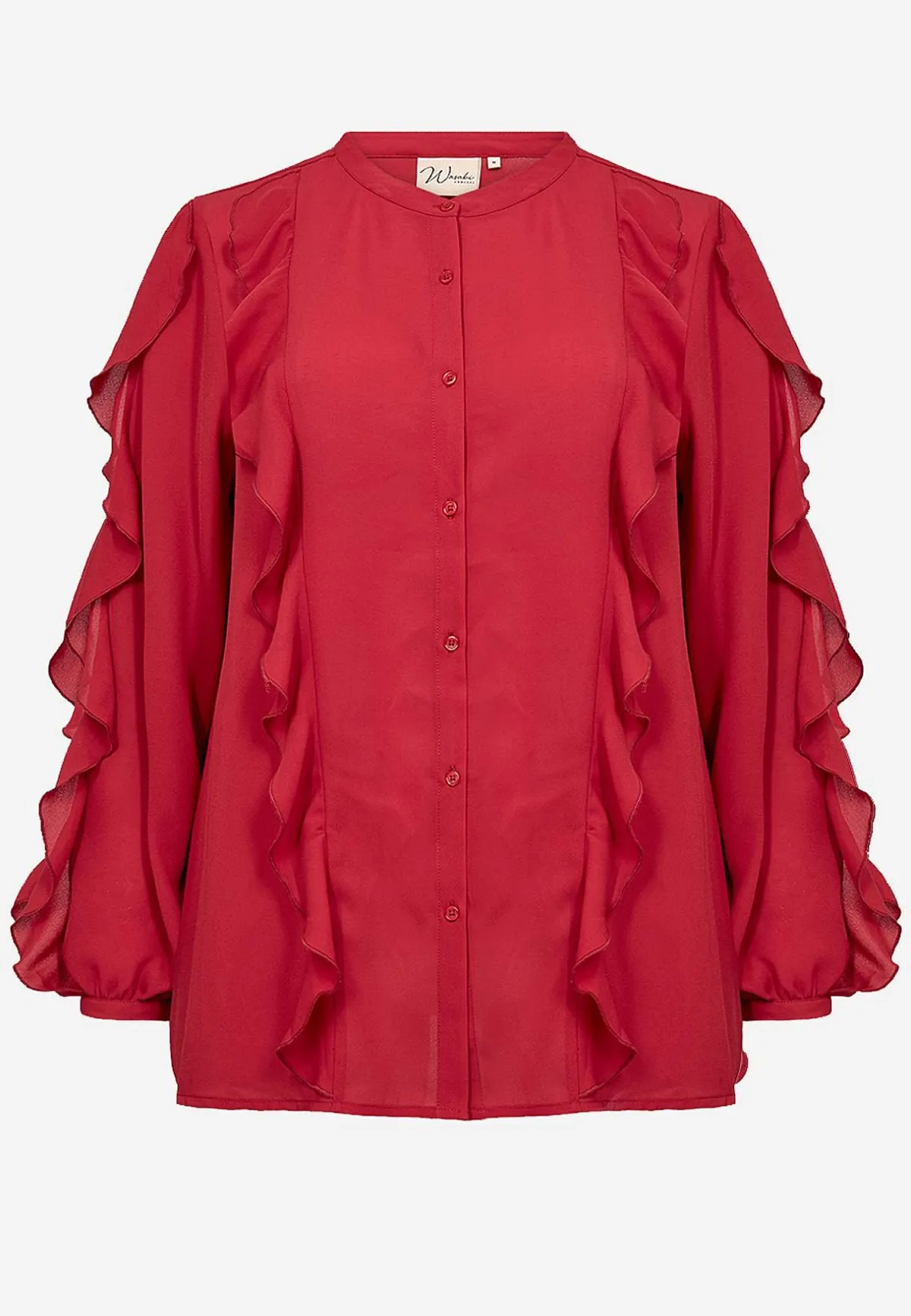 Wasabiconcept Blus med volanger Röd New