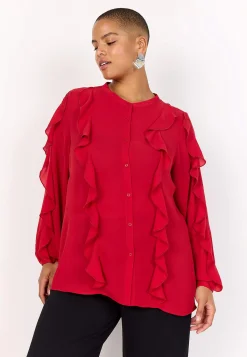 Wasabiconcept Blus med volanger Röd New