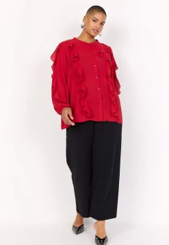 Wasabiconcept Blus med volanger Röd New