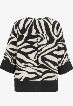 Wasabiconcept Blus med zebramönster Svart / Mönstrad