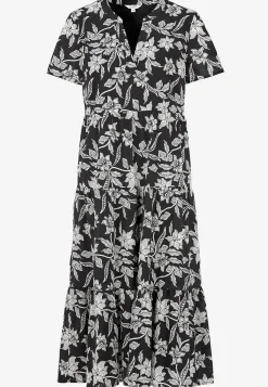 Cellbes of Sweden Bomullsklänning med volang Svart / Blommig Sale