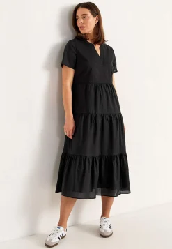 Cellbes of Sweden Bomullsklänning med volang Svart New