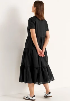 Cellbes of Sweden Bomullsklänning med volang Svart New