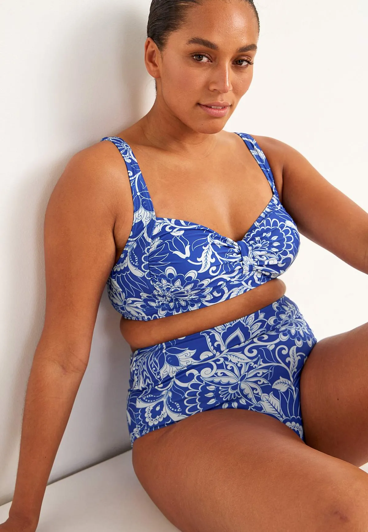 Cellbes of Sweden Bygellös bikini-bh Blå / Mönstrad New