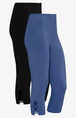 Cellbes of Sweden Caprileggings med fina detaljer 2-pack Jeansblå + Svart Best