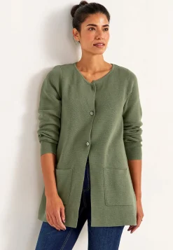 Cellbes of Sweden Cardigan i bomull Khakigrön Discount