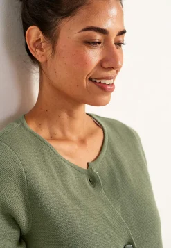 Cellbes of Sweden Cardigan i bomull Khakigrön Discount