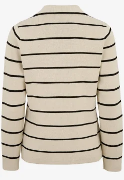 Cellbes of Sweden Cardigan med knappar Beige / Svart / Randig Online