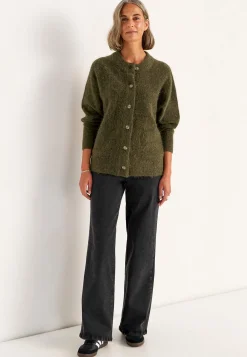 Cellbes of Sweden Cardigan Premium i mohair- och ullblandning Mörkgrön / Melerad Outlet