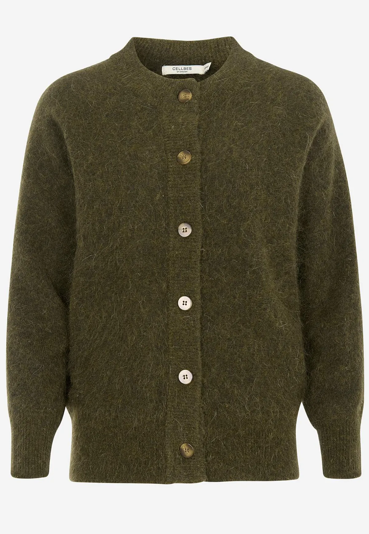 Cellbes of Sweden Cardigan Premium i mohair- och ullblandning Mörkgrön / Melerad Outlet