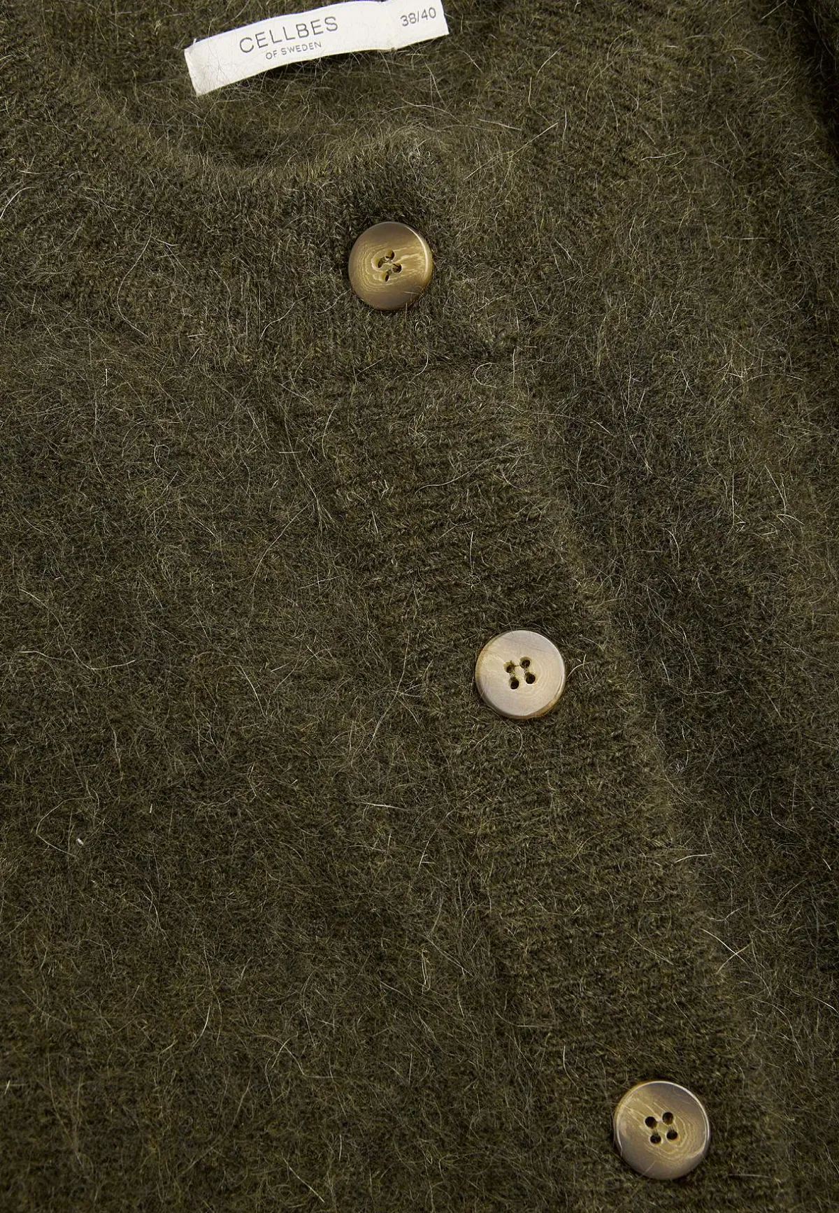 Cellbes of Sweden Cardigan Premium i mohair- och ullblandning Mörkgrön / Melerad Outlet