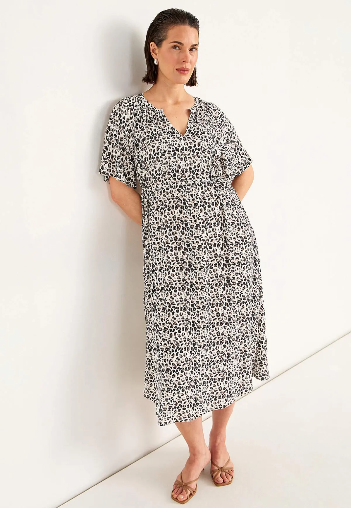 Cellbes of Sweden Crepe klänning Leopard New