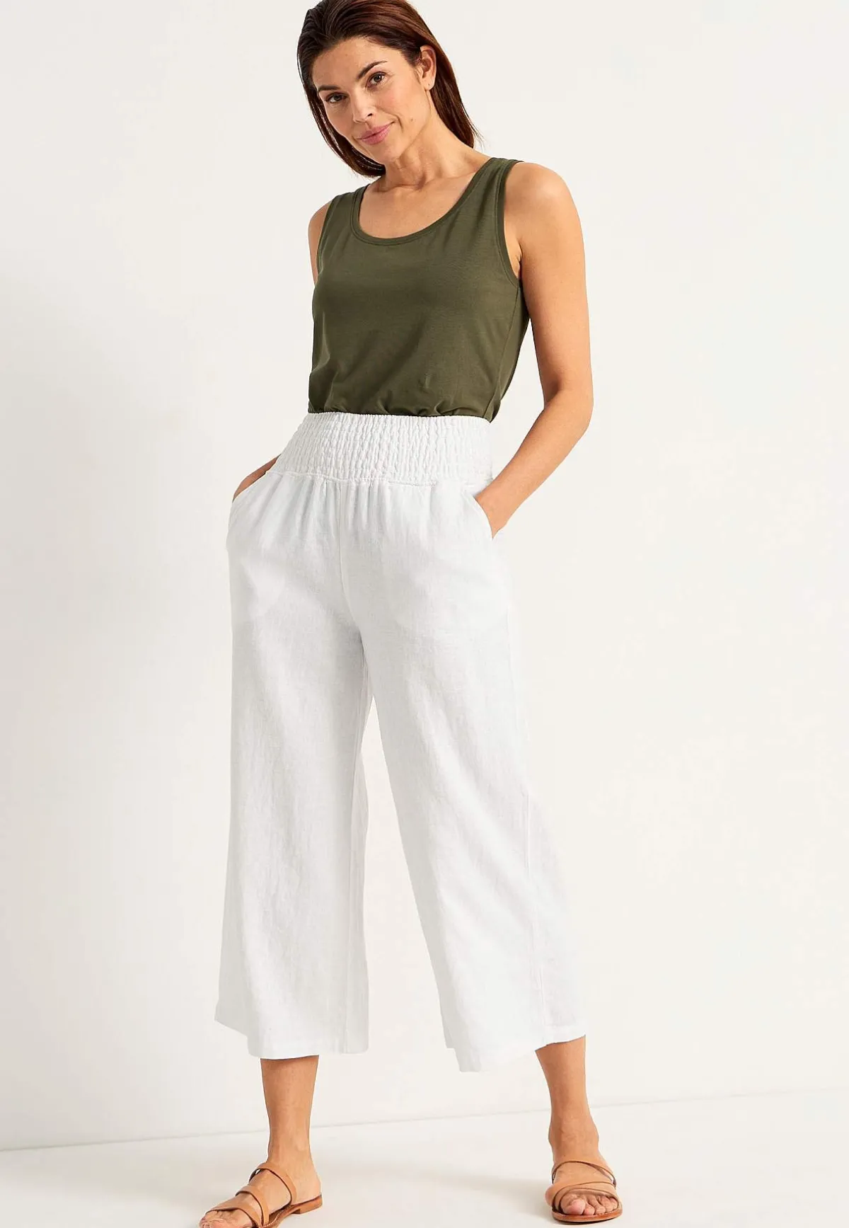 Cellbes of Sweden Culottebyxa i linnemix Vit