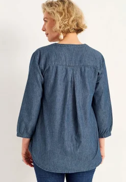 Cellbes of Sweden Denimblus med bröstficka Mörkblå / Denim Discount