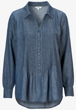 Cellbes of Sweden Denimblus med sydda veck Mörkblå / Denim