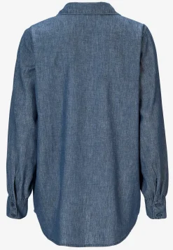 Cellbes of Sweden Denimblus med sydda veck Mörkblå / Denim