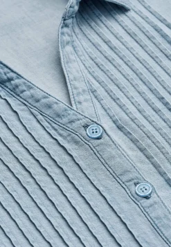 Cellbes of Sweden Denimblus med sydda veck Mellanblå / Denim Clearance