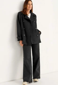 Cellbes of Sweden Dubbelknäppt kappa Gråmelange New