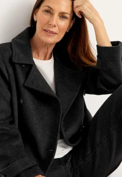 Cellbes of Sweden Dubbelknäppt kappa Gråmelange New