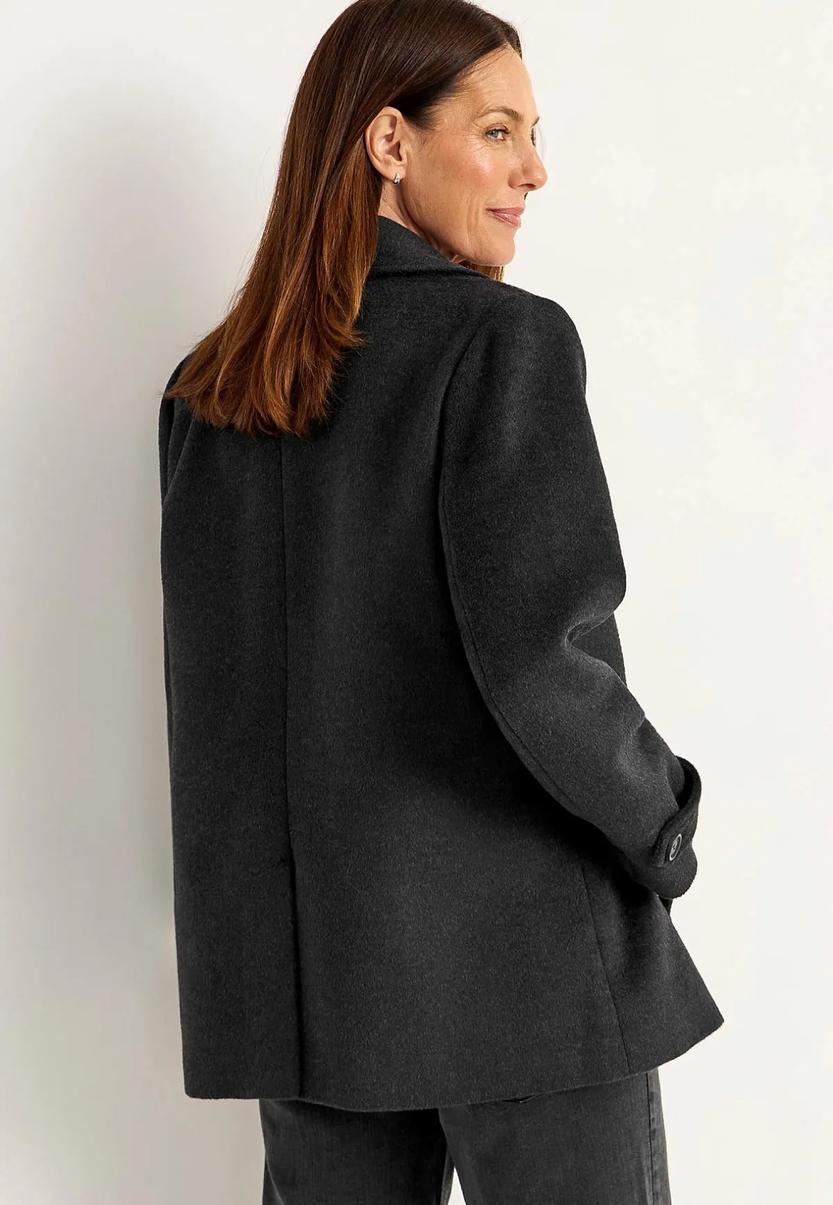 Cellbes of Sweden Dubbelknäppt kappa Gråmelange New