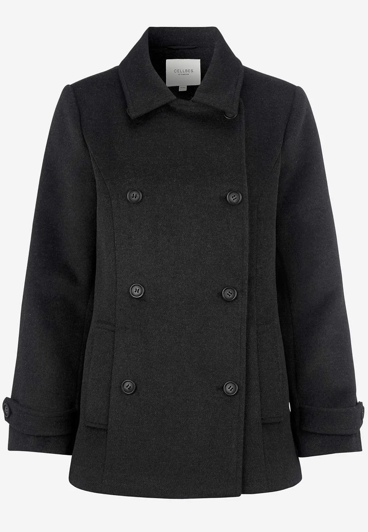 Cellbes of Sweden Dubbelknäppt kappa Gråmelange New