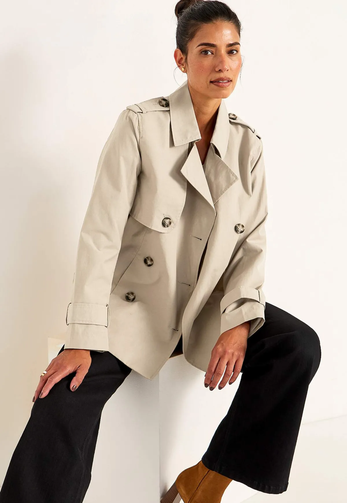 Cellbes of Sweden Dubbelknäppt, kort trenchcoat Beige Discount