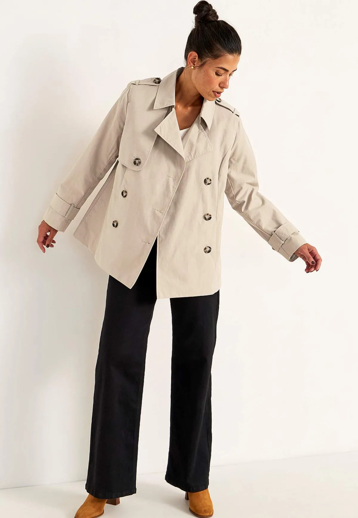 Cellbes of Sweden Dubbelknäppt, kort trenchcoat Beige Discount