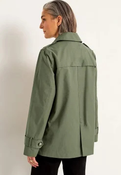 Cellbes of Sweden Dubbelknäppt, kort trenchcoat Khakigrön Outlet