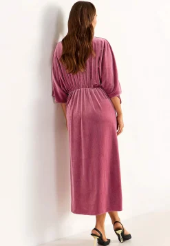 Johanna Toftby x Cellbes Elegant kaftanklänning i velour Mörk gammalrosa Online