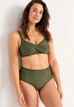 Cellbes of Sweden Enfärgad, bygellös bikini-bh Nerja Khakigrön Sale