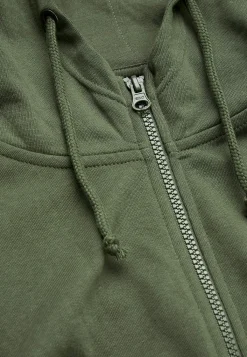 Cellbes of Sweden Enfärgad huvtröja med dragkedja Mörkgrön Online